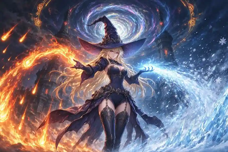 极光哨站的原创地下城冒险主题插画